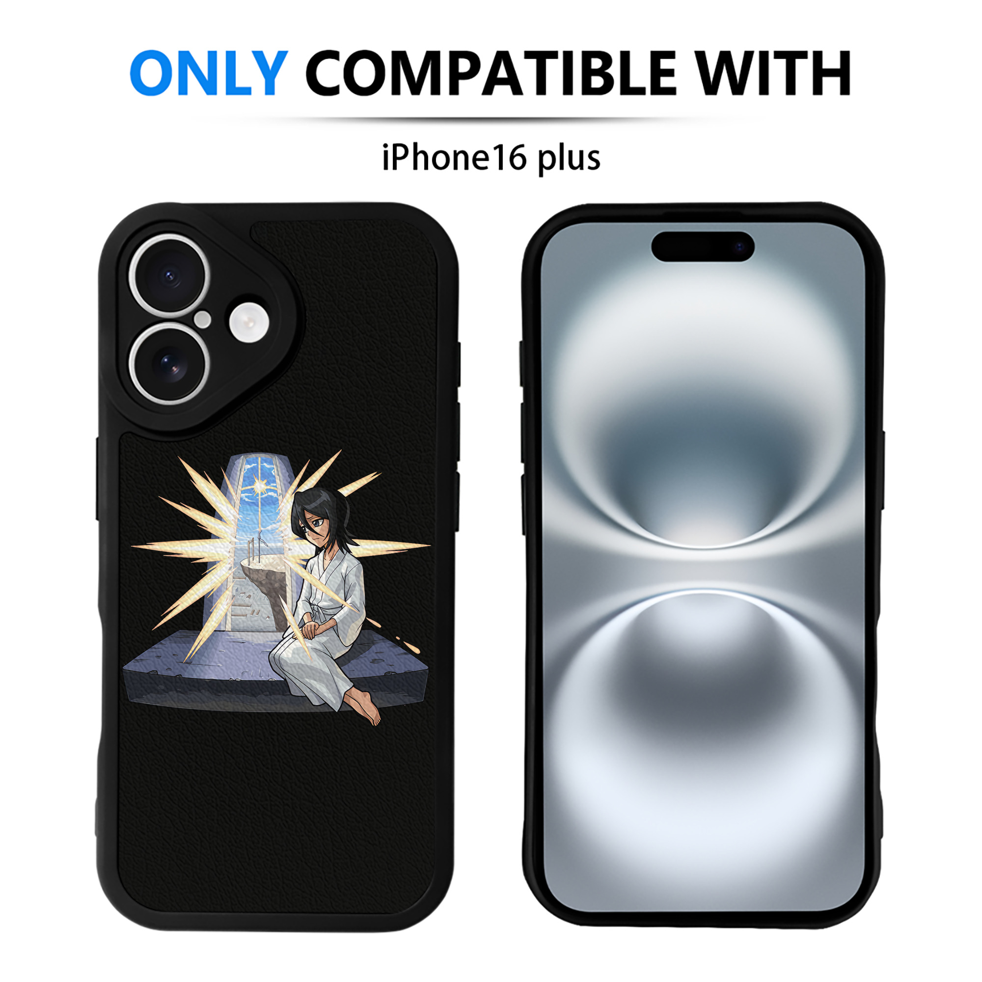 （画像用） ブリーチ 朽木ルキア BLEACH Kuchiki Rukia 【iPhone 16シリーズ対応】シリコンスマホケース（レザー調） 材質：シリコン